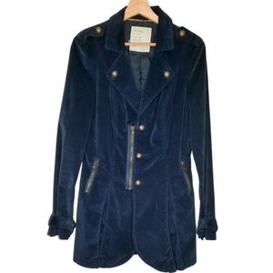 FREE PEOPLE Velvet Navy Blue Jacket SIZE 8